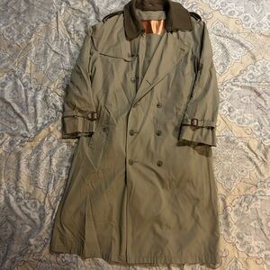 Classic Men's Trench Coat - Olive Green